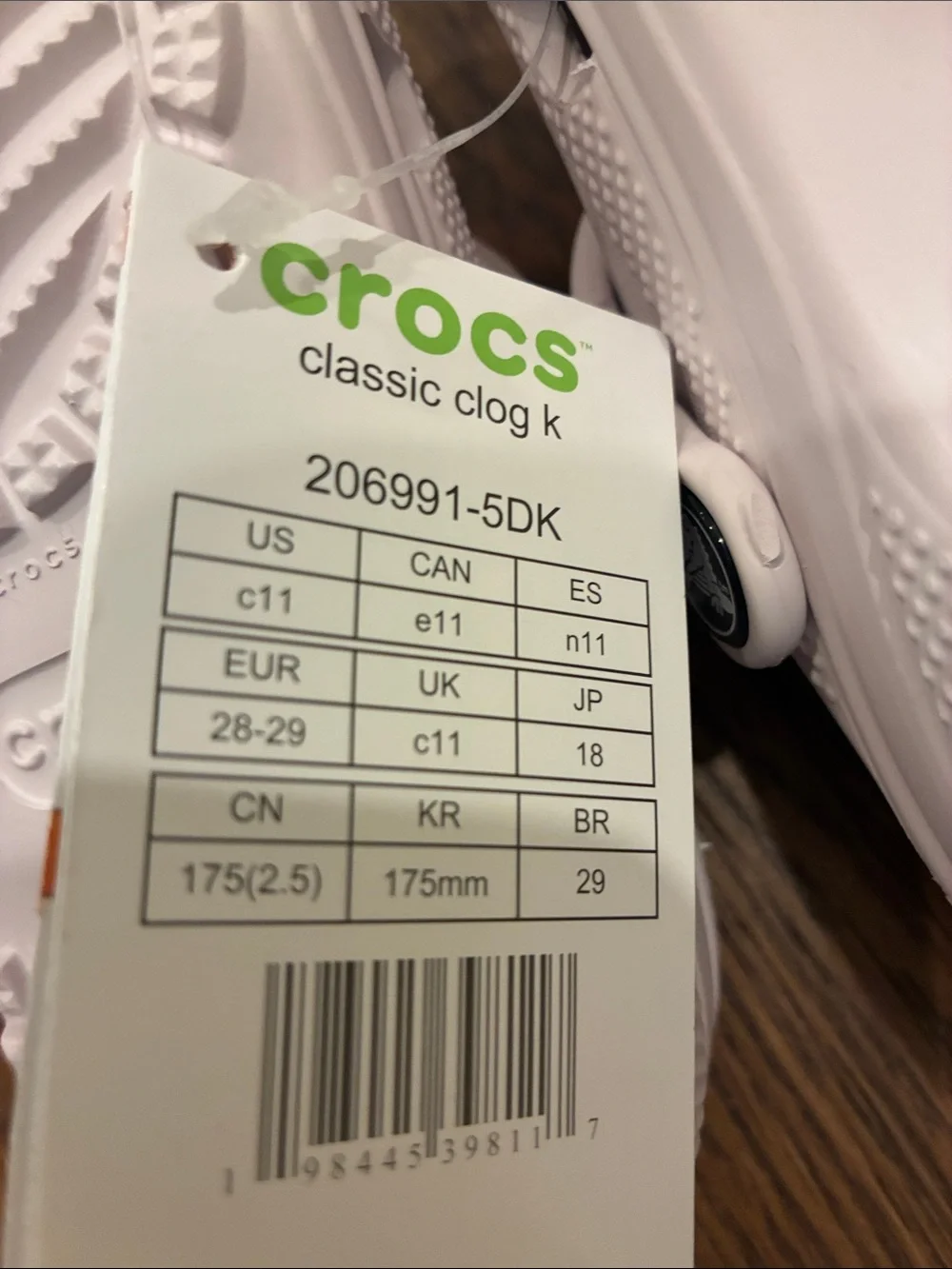 CROCS Kids Classic Clogs in White